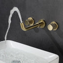 DecorBites™ Brushed Gold Basin Faucet: Single Handle Wall Mount Brass Mixer Tap, Cold/Hot Water