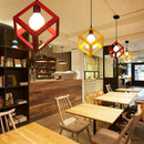 DecorBites™ Geometric Cube Pendant Lights Trio Metal Shades Square Ceiling Lamps