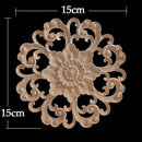 Round Wood Applique Wood Decal Wood Mouldings Onlay Unpainted European Carving Long Floral Wooden Furniture Decoration Corner