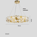 DecorBites™ Gold Iron Glass Chandelier Lighting for Dinning Room