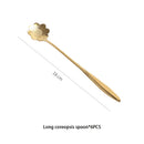 DecorBites™ Gold Flower Stainless Steel Teaspoons Set for Coffee, Desserts, and Ice Cream