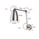 DecorBites™ Adjustable Swing Long Arm LED Wall Lamp for Bedroom Study Living Room
