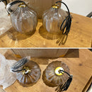 DecorBites™ Amber Gray Glass Chandelier LED Light Modern Nordic Bedroom Restaurant Bar Staircase Lamp