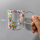 DecorBites™ Heart Shaped Quicksand Glass Cup: Creative and Colorful Double Layer Drinkware
