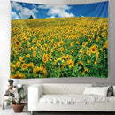Yellow sunflower hippie bohemian tapestry bedroom wall hanging