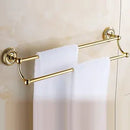 DecorBites™ Gold Brass Bathroom Accessories Set: Robe Hook, Paper Holder, Towel Bar, Towel Ring