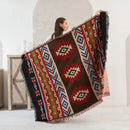 DecorBites™ Geometric Cotton Knitted Sofa Blanket & Tapestry