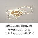 Modern gold led rings ceiling chandelier for living room