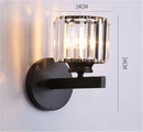 DecorBites™ Crystal Sconce Light Gold Black Metal Glass Lampshade Wall Fixture