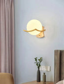 DecorBites™ Japanese Moon Wood Wall Lamp - Minimalist Design - LED Sconce Lights