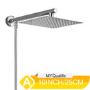 DecorBites™ 10" Square Rainfall Shower Head Set with Stainless Steel Hose