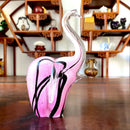 DecorBites™ Crystal Glass Elephant Sculpture Figurine Handmade Craft Home Decor Gift