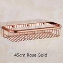 DecorBites™ Gold & Black Corner Shelf: Brass Bathroom Shelves for Stylish Storage