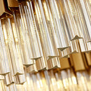 DecorBites™ Golden Stainless Steel Crystal Chandelier for Elegant Foyer Lighting