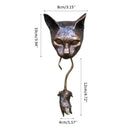 Wall Hangings Lovely Cat Door Knocker Sculpture Cat & Mouse Ornaments Decoration Outdoor Garden Sculpture Home