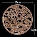 Round Wood Applique Wood Decal Wood Mouldings Onlay Unpainted European Carving Long Floral Wooden Furniture Decoration Corner