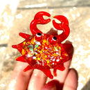 DecorBites™ Crab Glass Figurines: Handblown Art Animals Collectible Sculpture Ornaments