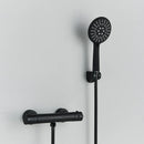 DecorBites™ Black/Chrome Brass Thermostatic Shower Set with Wall Mount - Bathroom Accessories