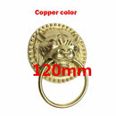 1pcs Old-Style Solid Wood Door Knocker Tiger head Front Door Knock Lion Head Copper Handle Ancient Villa Outdoor Ring Knob