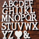 White Wooden Letter English Alphabet DIY Personalised Name Design Art Craft Free Standing Heart Birthday Wedding Home Decor 8cm