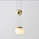 DecorBites™ JOJO Modern LED Glass Pendant Lamp, Adjustable Height, Gold Nightstand Light