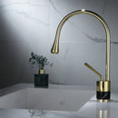 DecorBites™ Gold Brass Marble Basin Faucet Hot Cold Sink Mixer Tap