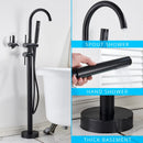 DecorBites™ Black Dual Handle Freestanding Bathtub Faucet Set Floor Standing Bath Mixer Tap