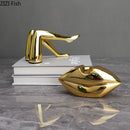 DecorBites™ Gilded Lips & Leg Resin Figurines Sculpture for Modern Home Decor
