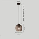 DecorBites™ Amber Gray Glass Chandelier LED Light Modern Nordic Bedroom Restaurant Bar Staircase Lamp