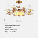 DecorBites™ Golden Retro Ceiling Fan Light with Remote Control and 8 Lights