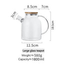 DecorBites™ 1.8L Transparent Borosilicate Glass Teapot | Heat-Resistant Flower Tea Set