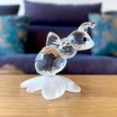 DecorBites™ Crystal Bee & Leaf Glass Figurine - Home Decor & Gift Ornament