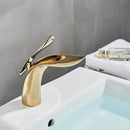 DecorBites™ Golden Rose Bathroom Faucet Waterfall Basin Mixer Taps - Luxury Single Hole