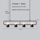 Modern black & copper led chandelier dining room pendant light