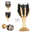 DecorBites™ Dragon Skull Goblet: Gothic Resin Stainless Steel Wine Glass for Cocktail Bar Party