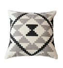DecorBites™ Grey Embroidered Cotton Pillow Cover 45x45cm for Home Decor and Living Room