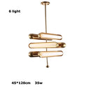 DecorBites™ Gold Iron Glass Chandelier for Dinning Room - Art Deco Lighting