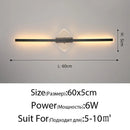 Modern gold geometric led mirror wall lamp for bedroom