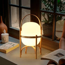 DecorBites™ Japanese Style Glass Table Lamp with Wood/Metal Frame