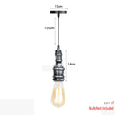 DecorBites™ Iron Pipe Pendant Lights Holder Retro Loft Indoor Ceiling Hanging Lamp