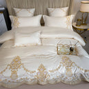 DecorBites™ 1000TC Egyptian Cotton Gold Embroidery 4Pcs Bedding Set - Luxe Chic Collection