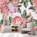 Voguish Pink Peonies Wallpaper Contemporary