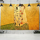 DecorBites™ Gold Kiss Oil Painting Tapestry Wall Hanging Art Blanket