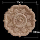 Round Wood Applique Wood Decal Wood Mouldings Onlay Unpainted European Carving Long Floral Wooden Furniture Decoration Corner