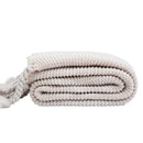 DecorBites™ Knit Throw Blanket Ivory Pink Solid Soft Plaid Tassels 50"x62"