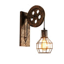 DecorBites™ Industrial Pulley Wall Lamp Adjustable Sconce Light Fixture Loft Cafe Bar