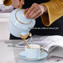 DecorBites™ Bone China Coffee Set Tea Luxury Porcelain Set with Teapot and Cups