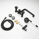 DecorBites™ Black & White Bath Shower Set with Dual Control Wall Mount