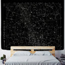 DecorBites™ Interstellar Sky Map Constellations Tapestry- Black Galactic Wall Decor