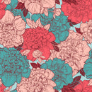 Blue and Red Peonies Wallpaper